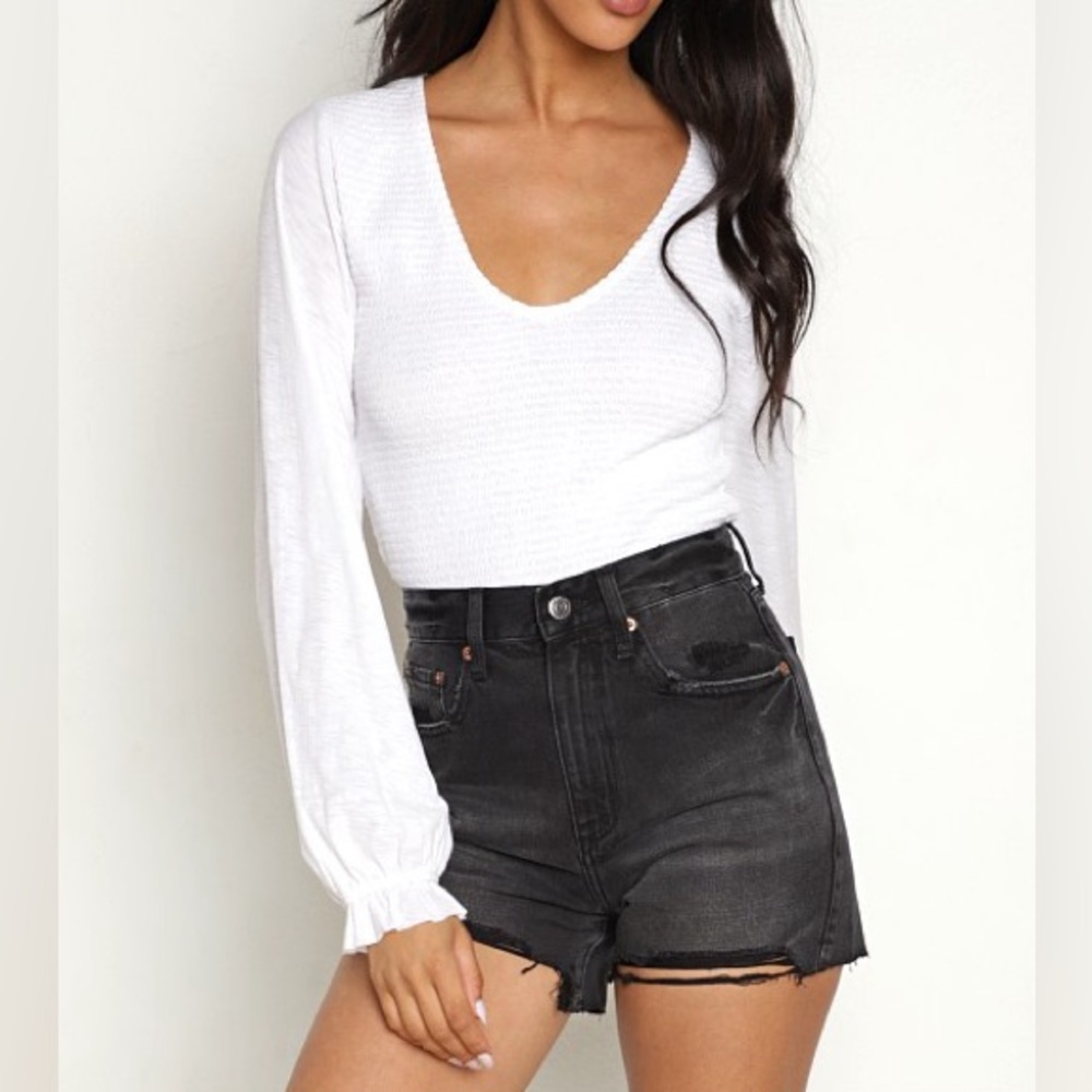 NEW Pistola Maeve Super High Rise Cut Off Shorts Night Hour Black Size 26